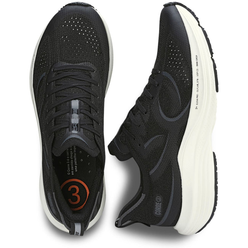 Tênis Corre 3 Preto e Branco