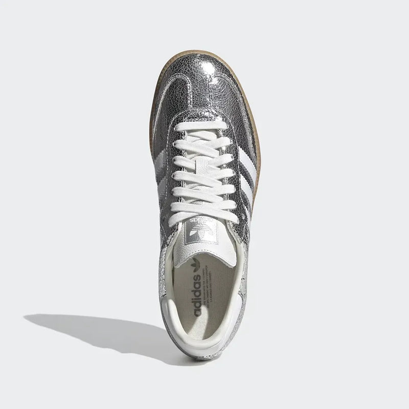 SAMBA OG Silver Metallic Cracked Leather