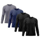 Kit 4 Camiseta Masculina Segunda Pele Proteção Solar UV Térmica Praia Manga Longa Blusa Camisa