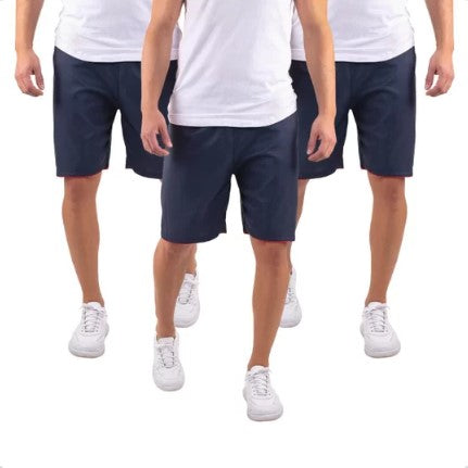Kit 3 Bermudas Masculina Tactel Liso Academia Treino com Bolso Traseiro