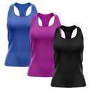 Kit 3 Regata Nadador Feminina Dry Proteção Solar UV Fitness Academia Treino Blusinha Regatas