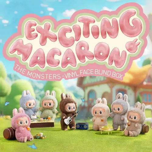 Pelúcia Labubu Monster Emocionante Macaron Pop Mart Cor Macaron Empolgante