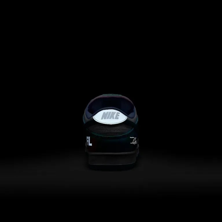 Futura Laboratories x SB Dunk Low White and Geode Teal