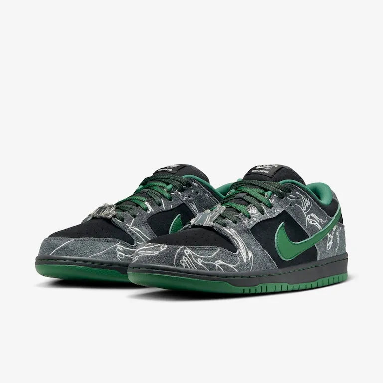 There Skateboards x  SB Dunk Low Anthracite and Gorge Green