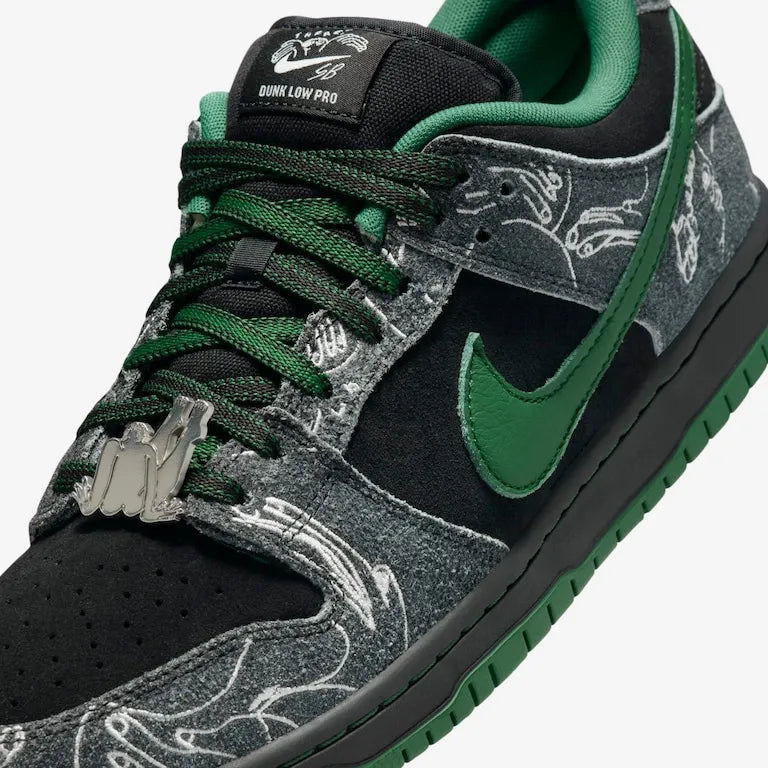 There Skateboards x  SB Dunk Low Anthracite and Gorge Green