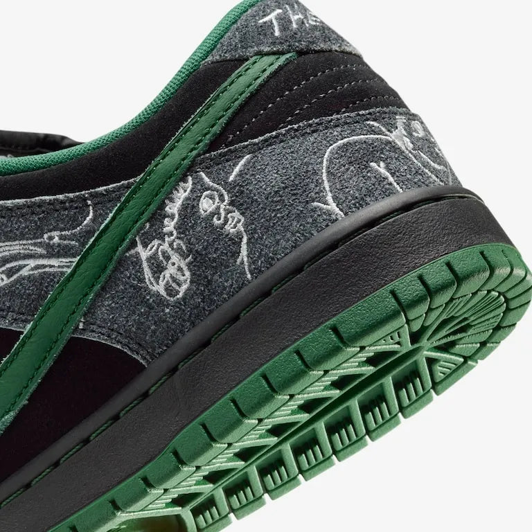 There Skateboards x  SB Dunk Low Anthracite and Gorge Green